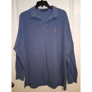 Polo Ralph Lauren Men's Long-sleeved shirt Size XXL Blue  100% Cotton